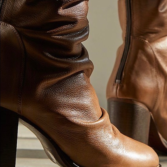 Free People Elle Block Heel Boots Beige - Picture 6 of 11